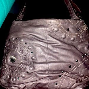 Silver coach purse